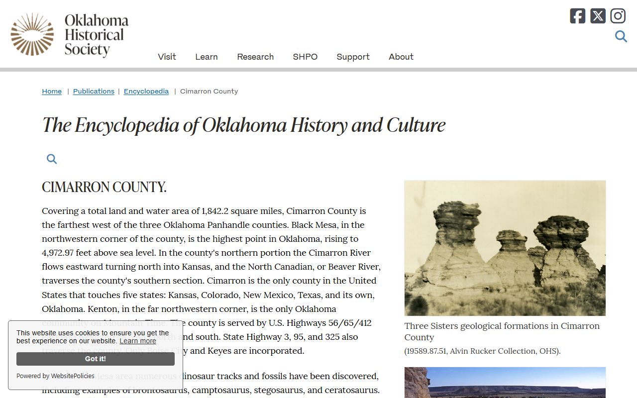 Cimarron County courthouse history court records