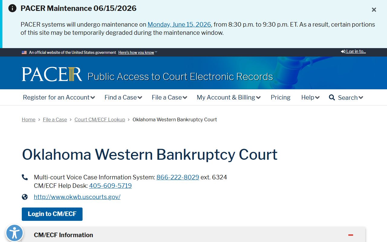 Cimarron County federal PACER court records