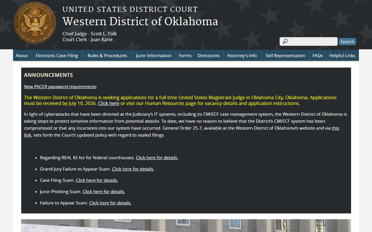 Cimarron County federal court records